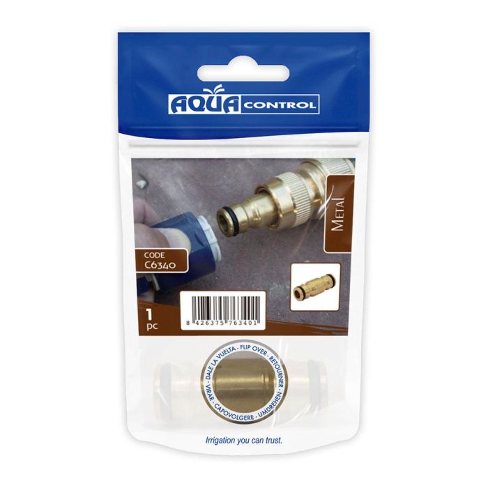 Aqua Control Conector Rápido Prolongación Latón Zincado para Unir 2 Mangueras 1