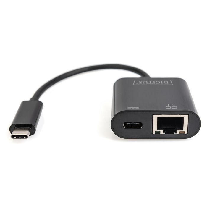 Digitus Adaptador USB Type-C a Gigabit Ethernet con Power Delivery, Negro