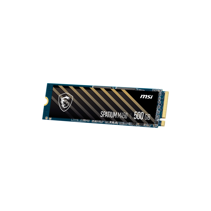 MSI Spatium M450 PCIe 4.0 NVMe M.2 500GB V1 SSD - S78-440K380-P83, 3000 MB/s Lectura, 2000 MB/s Escritura, 3D NAND 3