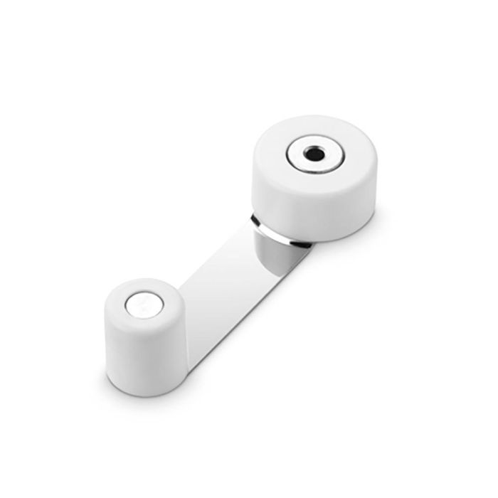 Inofix Tope retenedor giratorio metálico blanco para puertas de interior, caucho + inoxidable 0 Inofix Tope retenedor giratorio metálico blanco para puertas de interior, caucho + inoxidable 0