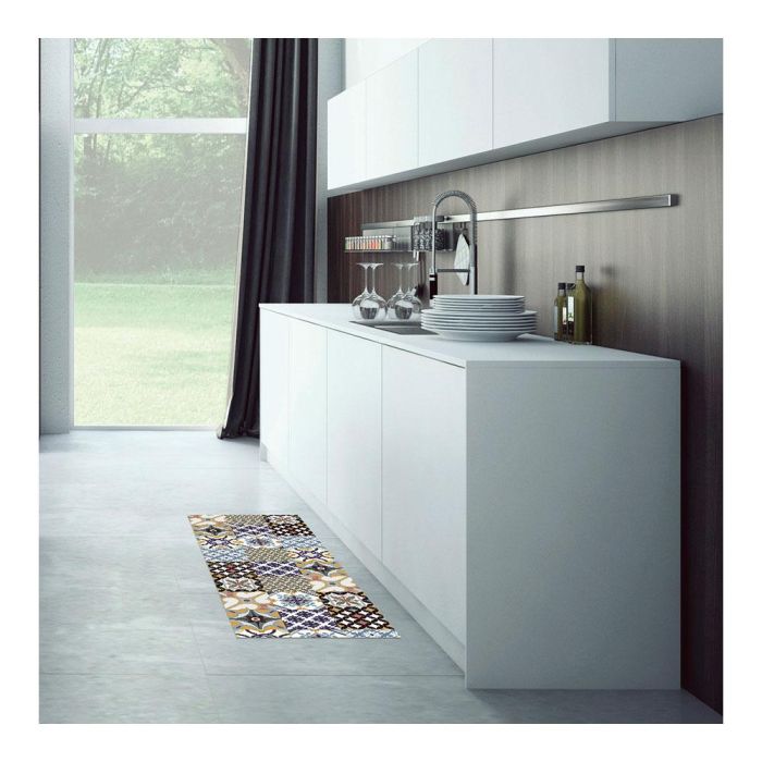 Croma Collection Alfombra Vinílica Hidráulico Azul Estampado 50 x 140 cm Antideslizante y Lavable 1 Croma Collection Alfombra Vinílica Hidráulico Azul Estampado 50 x 140 cm Antideslizante y Lavable 1