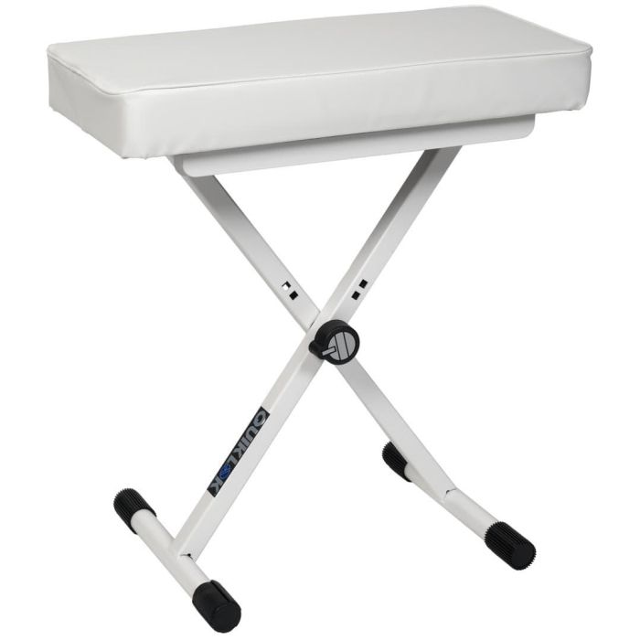 Quiklok Banqueta Piano X "Basic" Asiento Ajustable Blanco Imitación Cuero Plegable hasta 112 kg