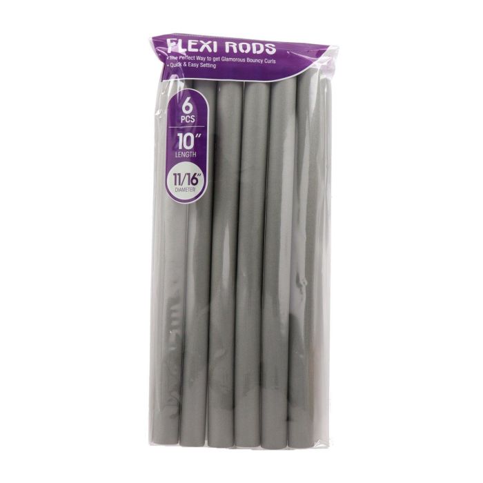 Red Kiss Flexi Rods Rulos Flexibles 10" 11/16" 6 Piezas Color Gris