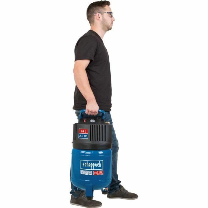 Scheppach Compresor de aire vertical HC24V 24L 2HP 10 bar sin aceite 4