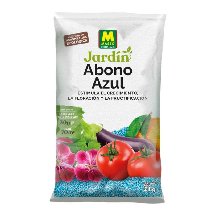 Massó Abono Azul Universal Granulado 2 kg para todo tipo de plantas, estimula el crecimiento y la floración Massó Abono Azul Universal Granulado 2 kg para todo tipo de plantas, estimula el crecimiento y la floración
