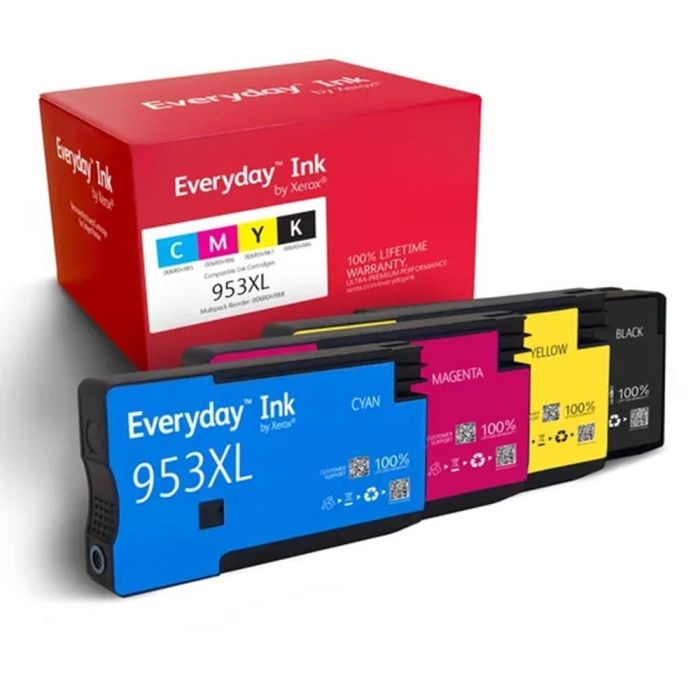 Xerox Everyday 953XL Cartuchos de Tinta Remanufacturados Multipack Bk-C-M-Y para HP, Pack 4 Colores