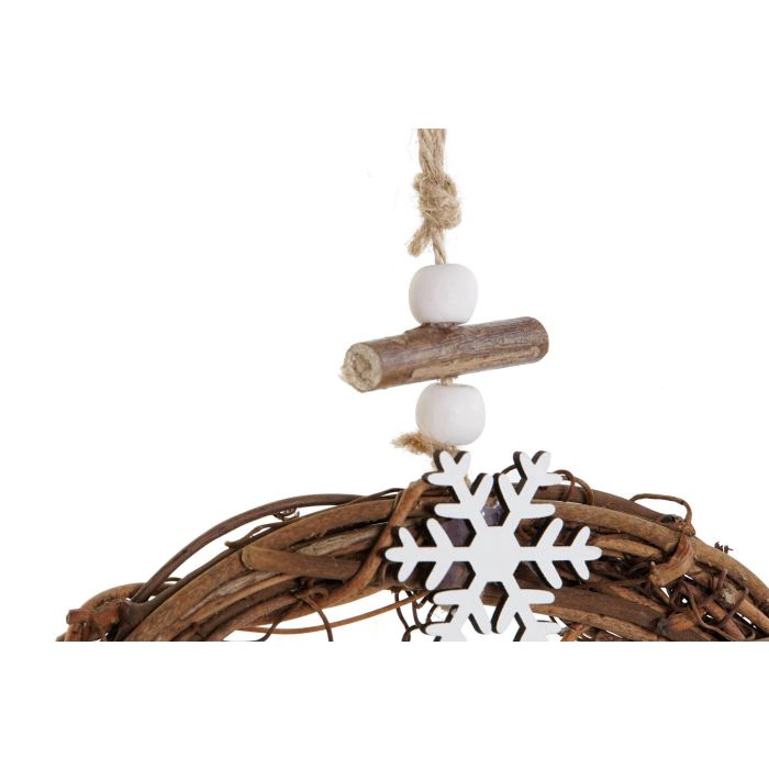 DKD Home Decor Decoracion Colgante Navidad Alpina Natural Blanco Madera 3 x 15 x 30 cm (6 Unidades) 3