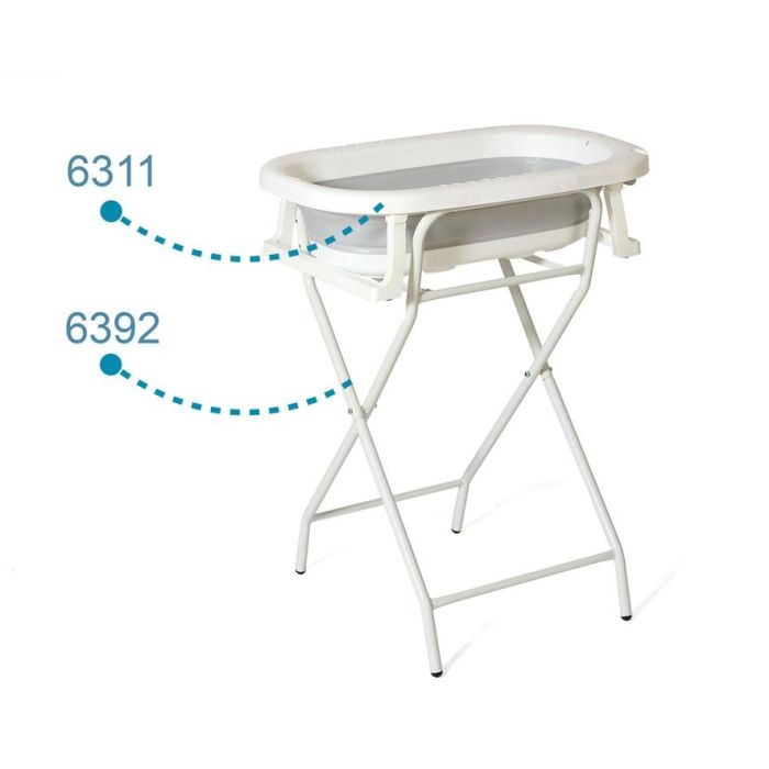 KioKids Soporte Plegable para Bañera de Bebé Ergonómico Blanco 1