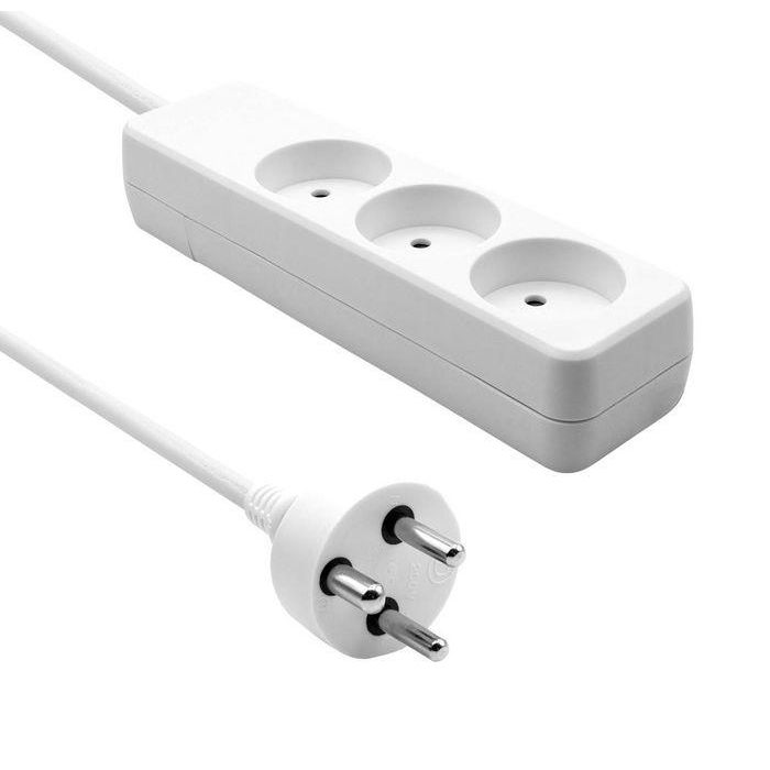 MicroConnect Danish Power Strip 3-way White 5m cable MicroConnect Danish Power Strip 3-way White 5m cable
