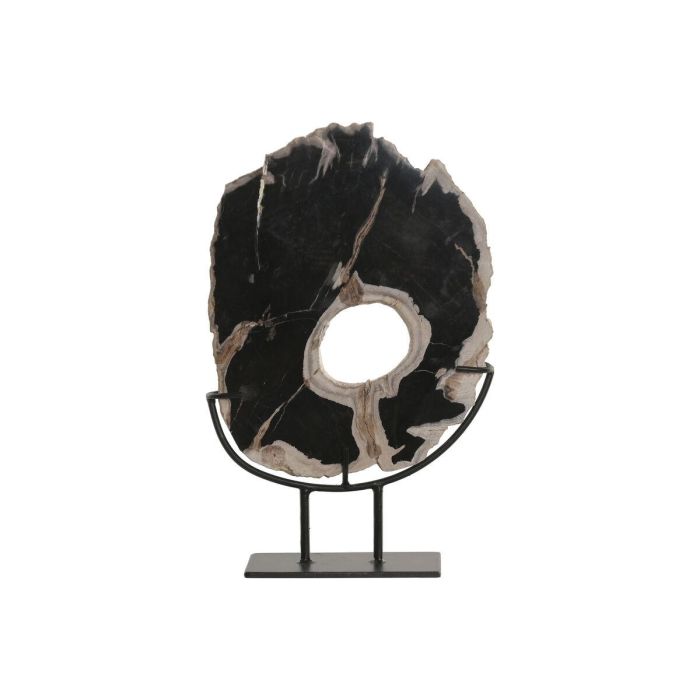 DKD Home Decor Figura Balines Indonesia 1c24 Negro Blanco 11 x 40 x 30 cm Fosil y Madera 2