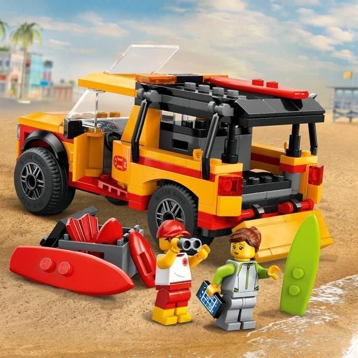 LEGO 60453 City Vehículo de Rescate en la Playa Set de Construcción con Minifigura y Tiburón para Niños de 6 Años 3