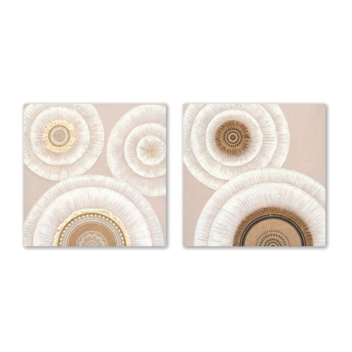 Cuadro Scandi DKD Home Decor Beige Blanco 3 x 80 x 80 cm (2 Unidades) Cuadro Scandi DKD Home Decor Beige Blanco 3 x 80 x 80 cm (2 Unidades)