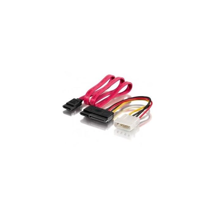 Equip Stromkabel SATA 15+7pol Bu > 4pin+SATA 7pin St/B Polybeutel