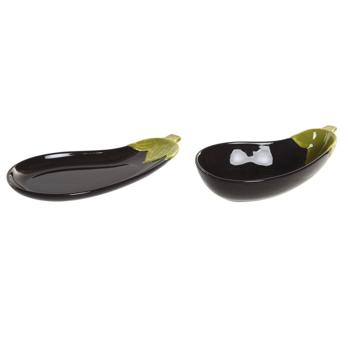 DKD Home Decor Bandeja Gres Lila Verde 26 x 11 x 2 cm (2 Unidades) 3 DKD Home Decor Bandeja Gres Lila Verde 26 x 11 x 2 cm (2 Unidades) 3