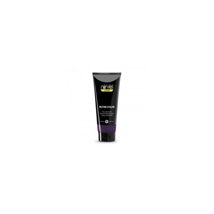 Nirvel Nutre Color Berenjena Oscuro 200 ml – Mascarilla capilar nutritiva para coloración temporal y brillo