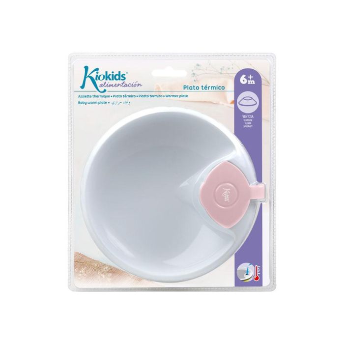 KioKids Plato Térmico con Ventosa Antivuelco Rosa para Bebé +4 Meses 4