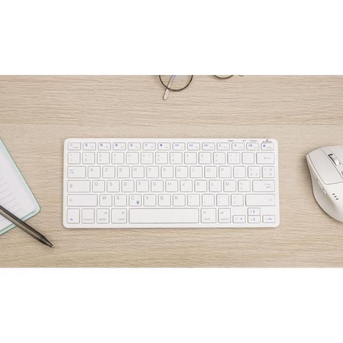 Teclado TKL - BLUESTORK - Bluetooth recargable para Mac - Blanco 4