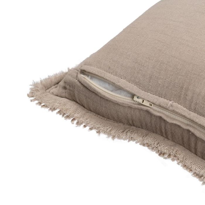 Cojín Beige Oscuro Algodón-Poliéster 50 X 30 cm