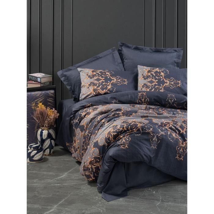 ASI8683743799916 Juego de Cama 100% Algodón Satén Azul - 1 Funda Nórdica 220x240 cm y 2 Fundas Almohada 60x60 cm ASI8683743799916 Juego de Cama 100% Algodón Satén Azul - 1 Funda Nórdica 220x240 cm y 2 Fundas Almohada 60x60 cm