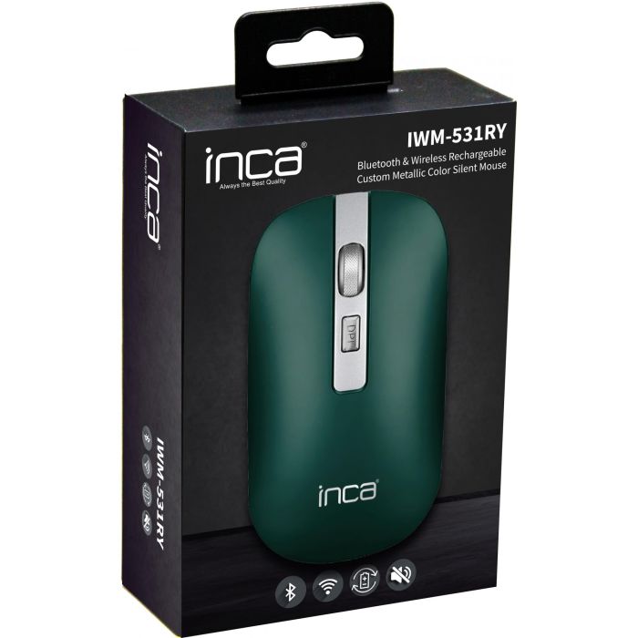 INCA Maus IWM-531RY 1600 DPI,Wireless & BT, Akku, Grün retail 4 INCA Maus IWM-531RY 1600 DPI,Wireless & BT, Akku, Grün retail 4