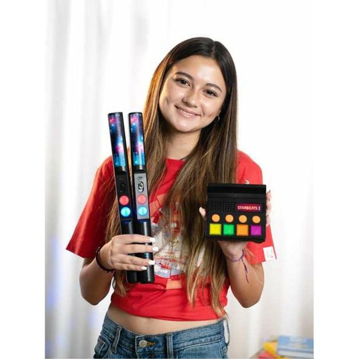 iDance Baquetas de Batería Inalámbricas con Altavoz y Sonido, Plástico Negro 35x3 cm, para 8 Años, Batería Litio Incluida 4 iDance Baquetas de Batería Inalámbricas con Altavoz y Sonido, Plástico Negro 35x3 cm, para 8 Años, Batería Litio Incluida 4