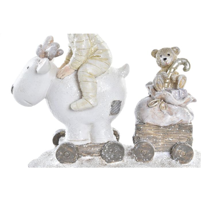 Figura Navidad Moderna DKD Home Decor Blanco Gris 6 x 13.5 x 13 cm (2 Unidades) 2