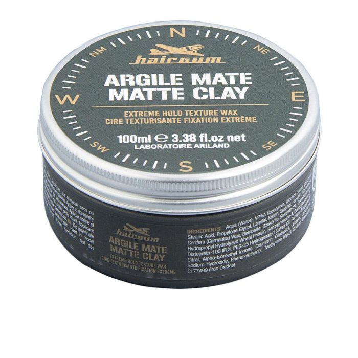Hairgum Cera Arcilla Mate Fijación Extra Fuerte Peinado Hombre 100 ml