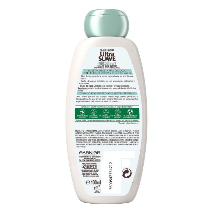Garnier Champú + Acondicionador Ultra Suave para Niños de Avena 400 ml - Hipoalergénico y Sin Lágrimas 1 Garnier Champú + Acondicionador Ultra Suave para Niños de Avena 400 ml - Hipoalergénico y Sin Lágrimas 1
