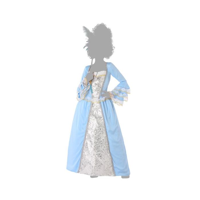 Disfraz de Época Cortesana Azul Niña Infantil Talla 10-12 Años 4