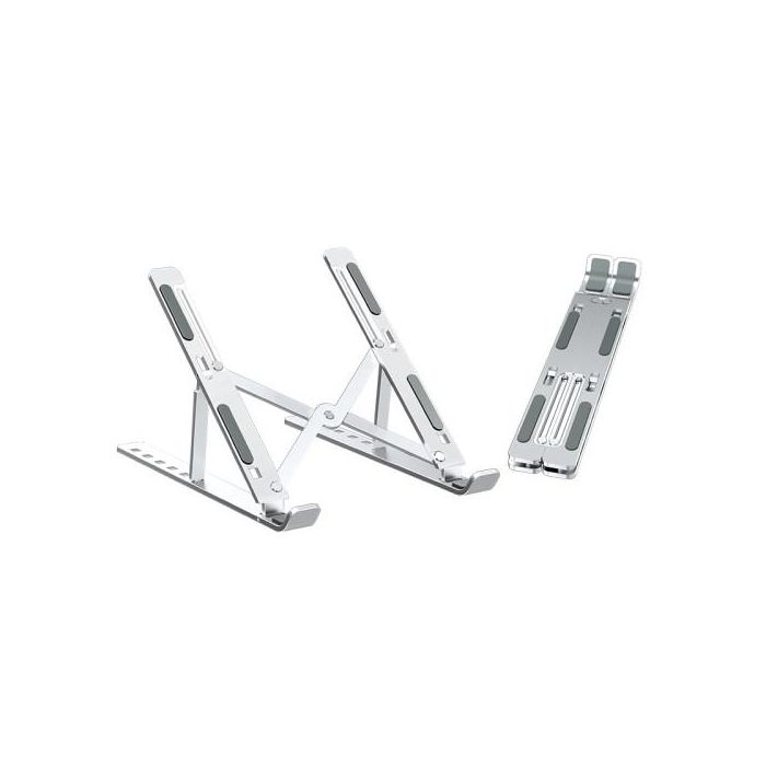 Ewent EW1266 Soporte Ergonómico Plegable para Portátil 10-15.6" de Aluminio con Refrigeración y 6 Alturas, Gris 1 Ewent EW1266 Soporte Ergonómico Plegable para Portátil 10-15.6" de Aluminio con Refrigeración y 6 Alturas, Gris 1
