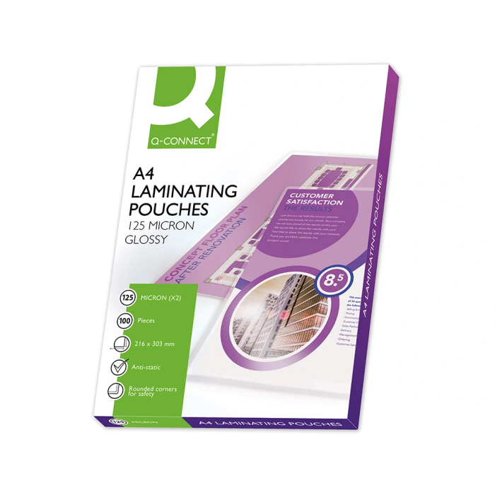 Q-connect Bolsa de plastificar 303 x 216 mm 125 mc DIN A4, Caja de 100 unidades 1