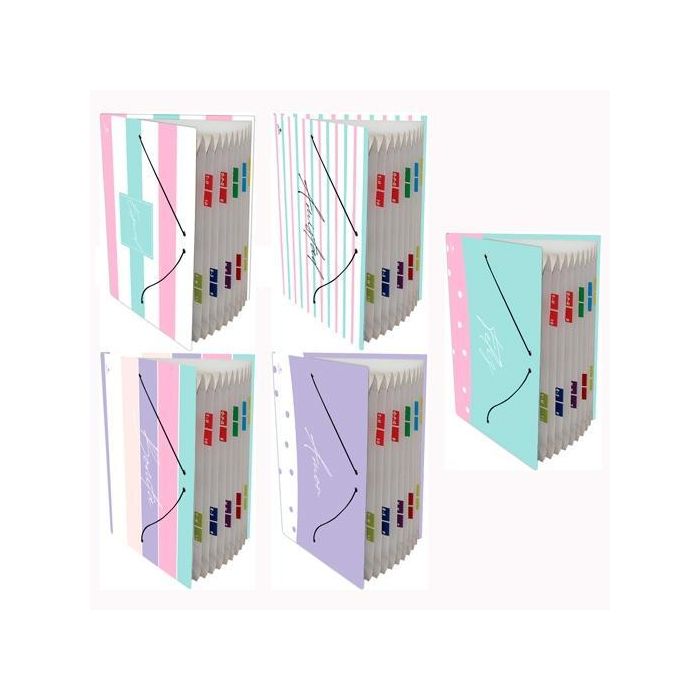 Mariola Carpeta Fuelle Acordeón 12 C-Goma Folio Cartón Forrado Plastificado 5 Diseños Surtidos