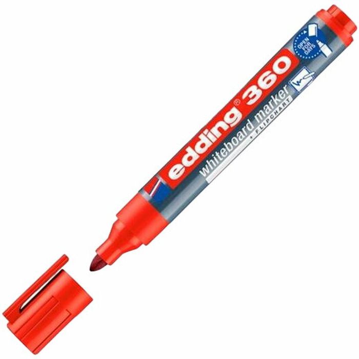 Rotulador para Pizarra Edding 360 Recargable Rojo (10 Unidades) 3 Rotulador para Pizarra Edding 360 Recargable Rojo (10 Unidades) 3