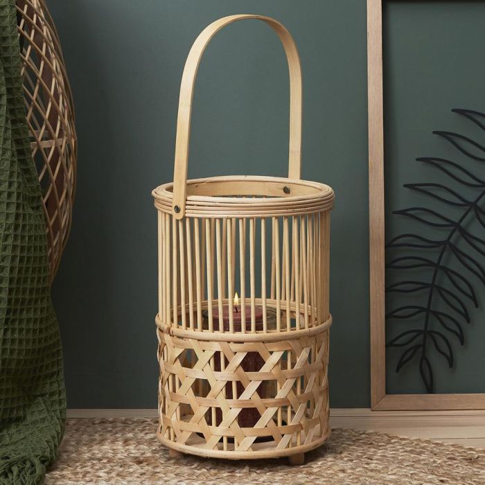 Home Deco Factory Farolillo Bambú Trenzado Altura 55 cm 6