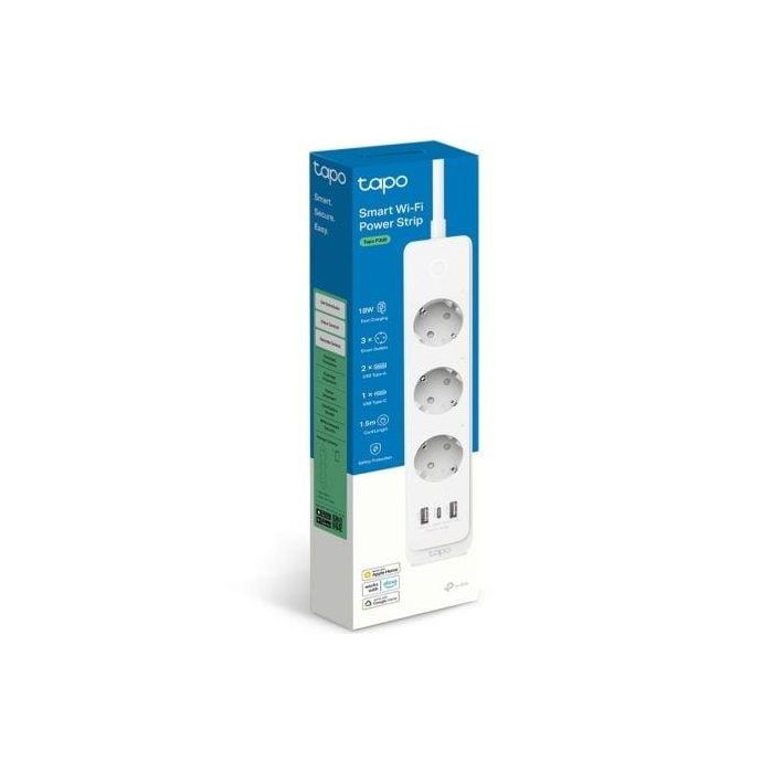 TP-Link Tapo P300 Regleta Inteligente Wi-Fi 3 Tomas de Corriente 2 USB-A 1 USB-C Carga Rápida 18W PD/QC 3.0 Control Individual por Voz y App HomeKit Blanca 2 TP-Link Tapo P300 Regleta Inteligente Wi-Fi 3 Tomas de Corriente 2 USB-A 1 USB-C Carga Rápida 18W PD/QC 3.0 Control Individual por Voz y App HomeKit Blanca 2