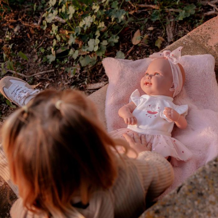 Muñecas Arias Muñeca de Juguete Colección Elegance Zoe, Bailarina Rosa de 42 cm, Cuerpo de Vinyl, para Niñas, con Cojín 4 Muñecas Arias Muñeca de Juguete Colección Elegance Zoe, Bailarina Rosa de 42 cm, Cuerpo de Vinyl, para Niñas, con Cojín 4