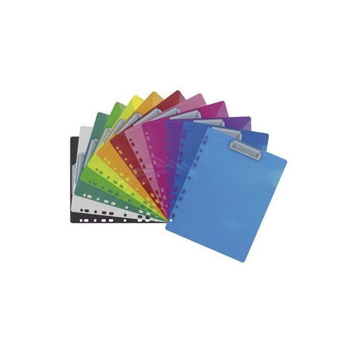 Carpeta Con Pinza Portablocs Multitaladro Office Box Colorline A4 Plastico Rigido Colores Surtidos Expositor De 36
