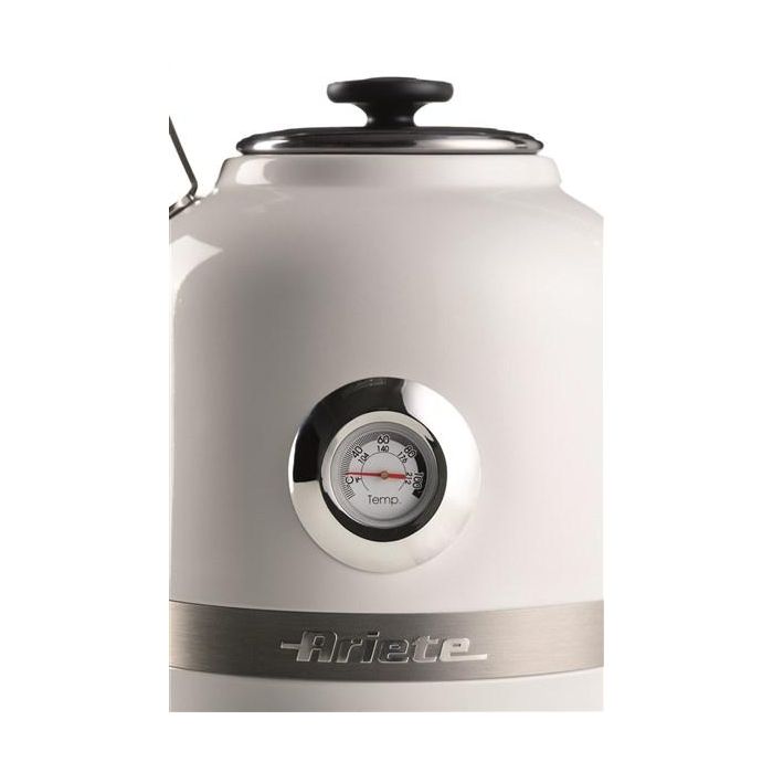 Ariete 2854/01 Hervidor Eléctrico Moderna Blanco 1.7L Acero Inoxidable, Base Inalámbrica 360°, Termómetro, Apagado Automático 4 Ariete 2854/01 Hervidor Eléctrico Moderna Blanco 1.7L Acero Inoxidable, Base Inalámbrica 360°, Termómetro, Apagado Automático 4