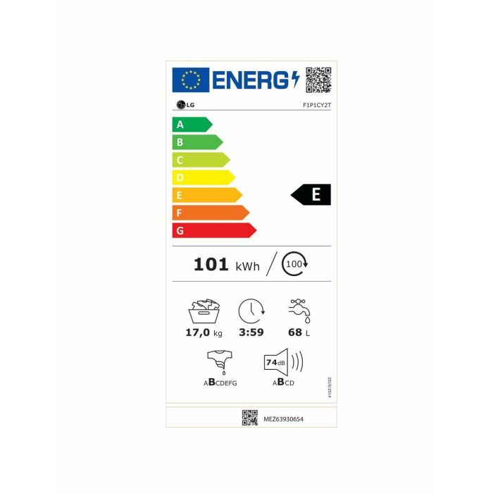 Lavadora LG F1P1CY2T 17 kg 1100 rpm 1