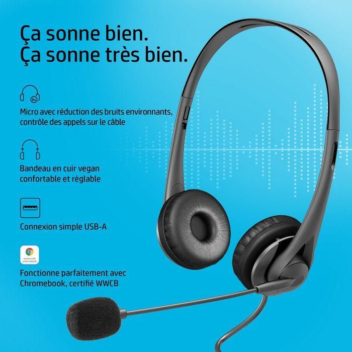 HP 428H5AA - Auriculares Estéreo G2 USB-A con Micrófono, Cancelación Ruido, Control Cable, Negros para PC, Mac y Chromebook. 4 HP 428H5AA - Auriculares Estéreo G2 USB-A con Micrófono, Cancelación Ruido, Control Cable, Negros para PC, Mac y Chromebook. 4