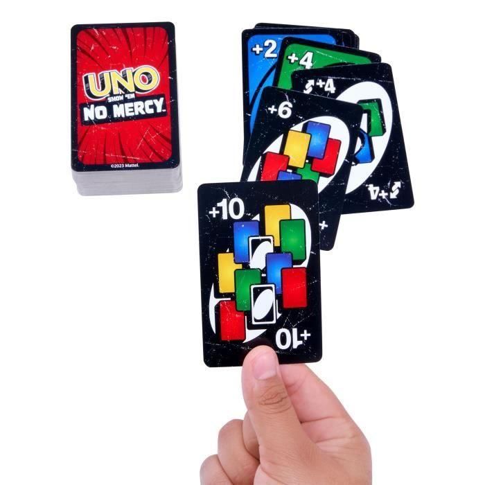 Mattel Juego de Cartas Uno No Mercy. La edición más despiadada con reglas y cartas especiales, ideal para mayores de 5 años. Español/Portugués. 3