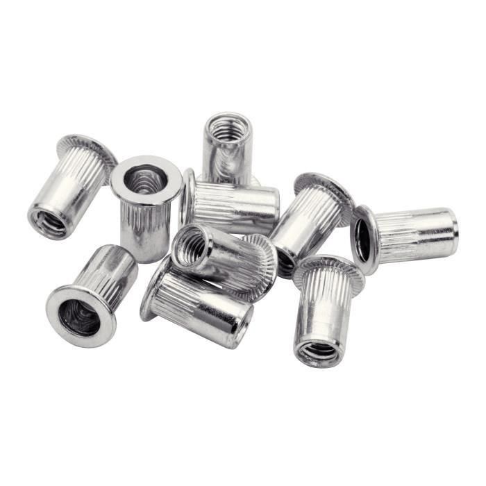 Tuercas de crimpado para tornillos Ø8mm - RAPID - M8 - Caja de 20 + broca 3 Tuercas de crimpado para tornillos Ø8mm - RAPID - M8 - Caja de 20 + broca 3