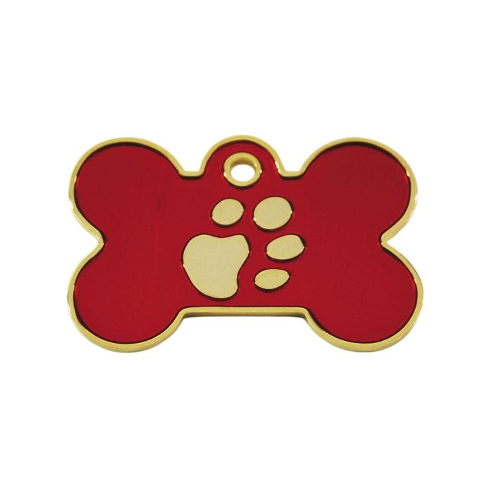 Placa identificativa para collar Imarc Bone Rojo Dorado 0 Placa identificativa para collar Imarc Bone Rojo Dorado 0