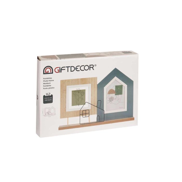 Portafotos Doble Casa Giftdecor 36X26CM (6 Unidades) 2 Portafotos Doble Casa Giftdecor 36X26CM (6 Unidades) 2