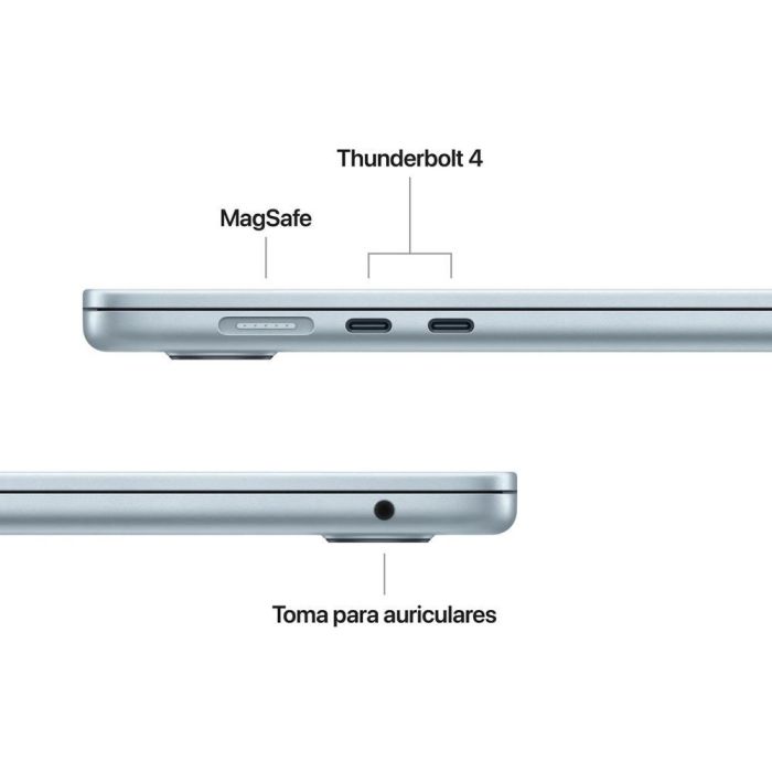 Apple Macbook Air 15,3"/ M4 10-Core CPU/ 16GB/ 256GB SSD/ 10-Core GPU/ Azul Cielo 2 Apple Macbook Air 15,3"/ M4 10-Core CPU/ 16GB/ 256GB SSD/ 10-Core GPU/ Azul Cielo 2
