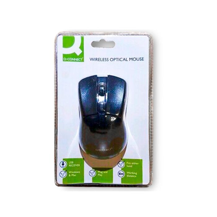 Raton Q-Connect Optico 1000 Dpi Inalambrico Nano Receptor Usb 2,4 grhz Negro 3