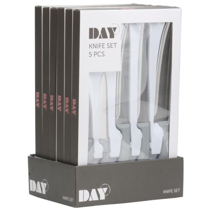Day Juego De 5 Cuchillos Chef, Pan, Cocina, Vegetales Y Hierbas con Hoja De Acero Inoxidable Y Mango De Plástico 3