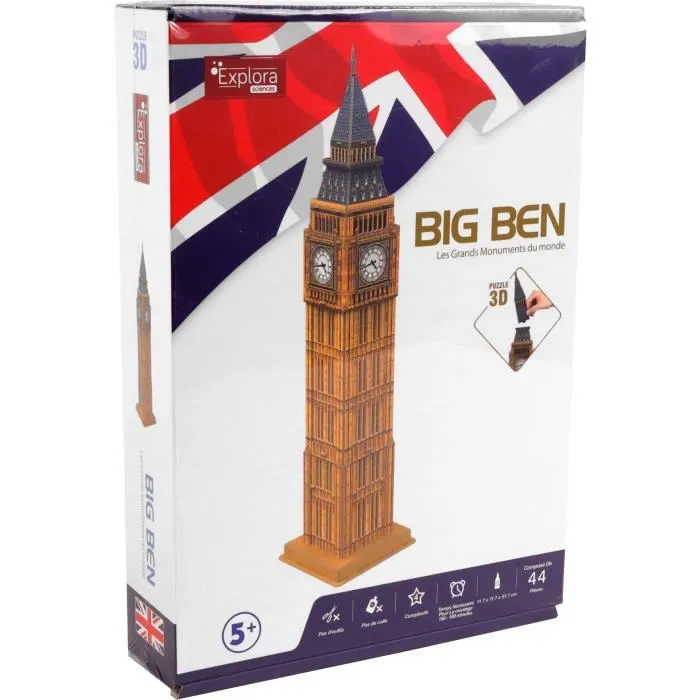 Explora Puzzle 3D Big Ben AAAOU14847 - Juego de construcción para mayores de 5 años, 44 piezas 5