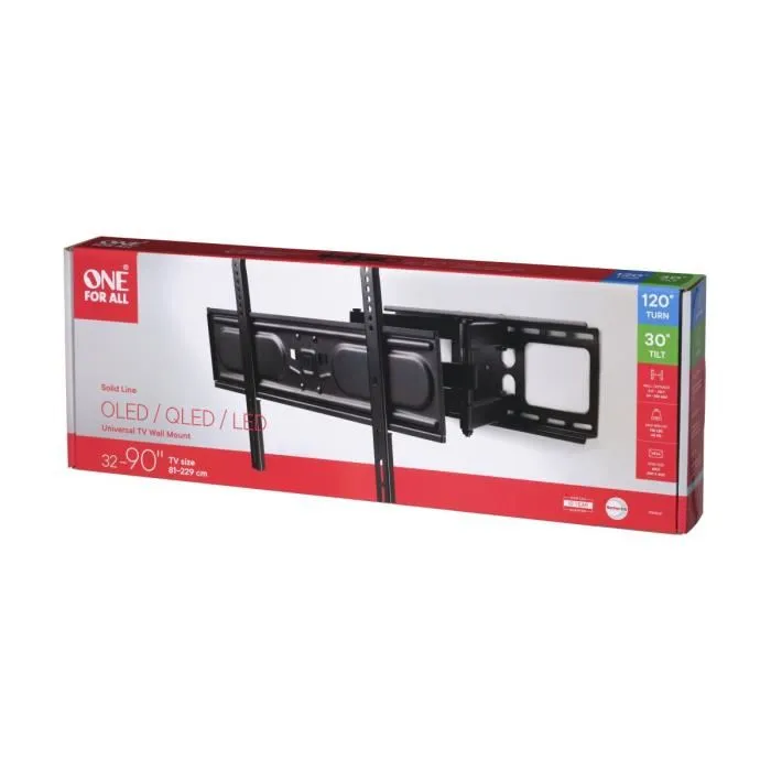 One For All Soporte de Pared Giratorio para TV WM4661 para TV de 32 a 84 Pulgadas Negro 3