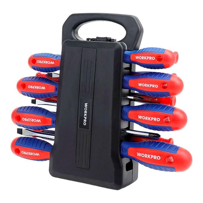 Workpro Destornilladores con Soporte Juego 45 Piezas Magnéticos Acero al Cromo Vanadio